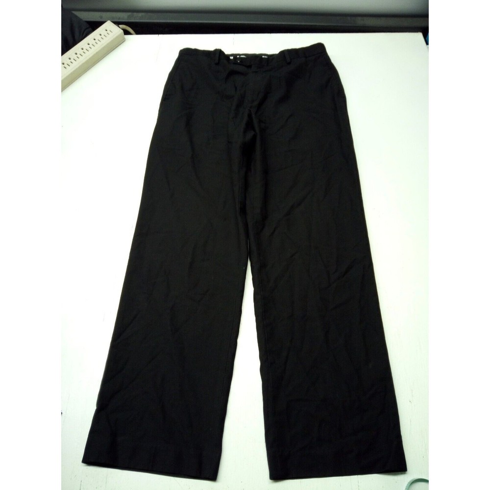 J Ferrar Men’s Size 36x32 Black Dress Pants Flat Front Slash Pockets EUC